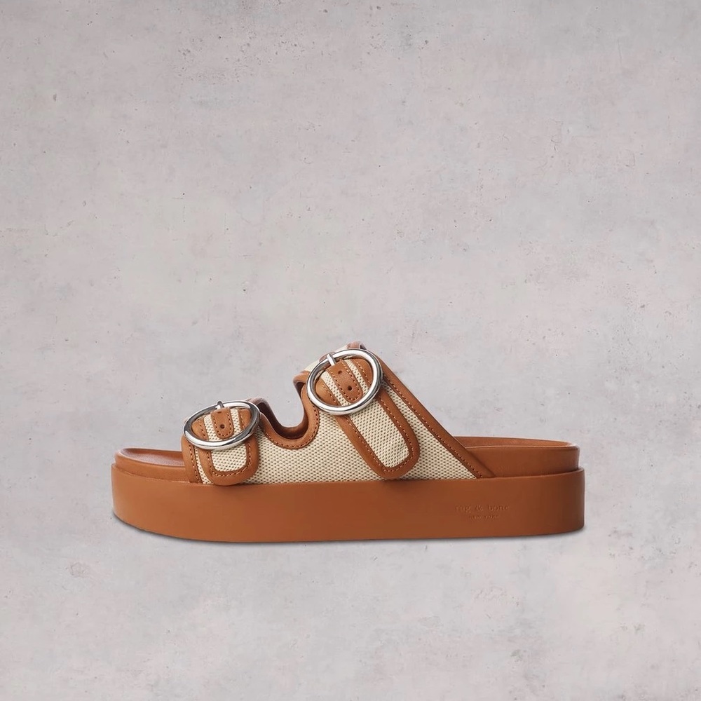 Like New Rag & Bone Geo Buckle Platform Slide sandals 39
